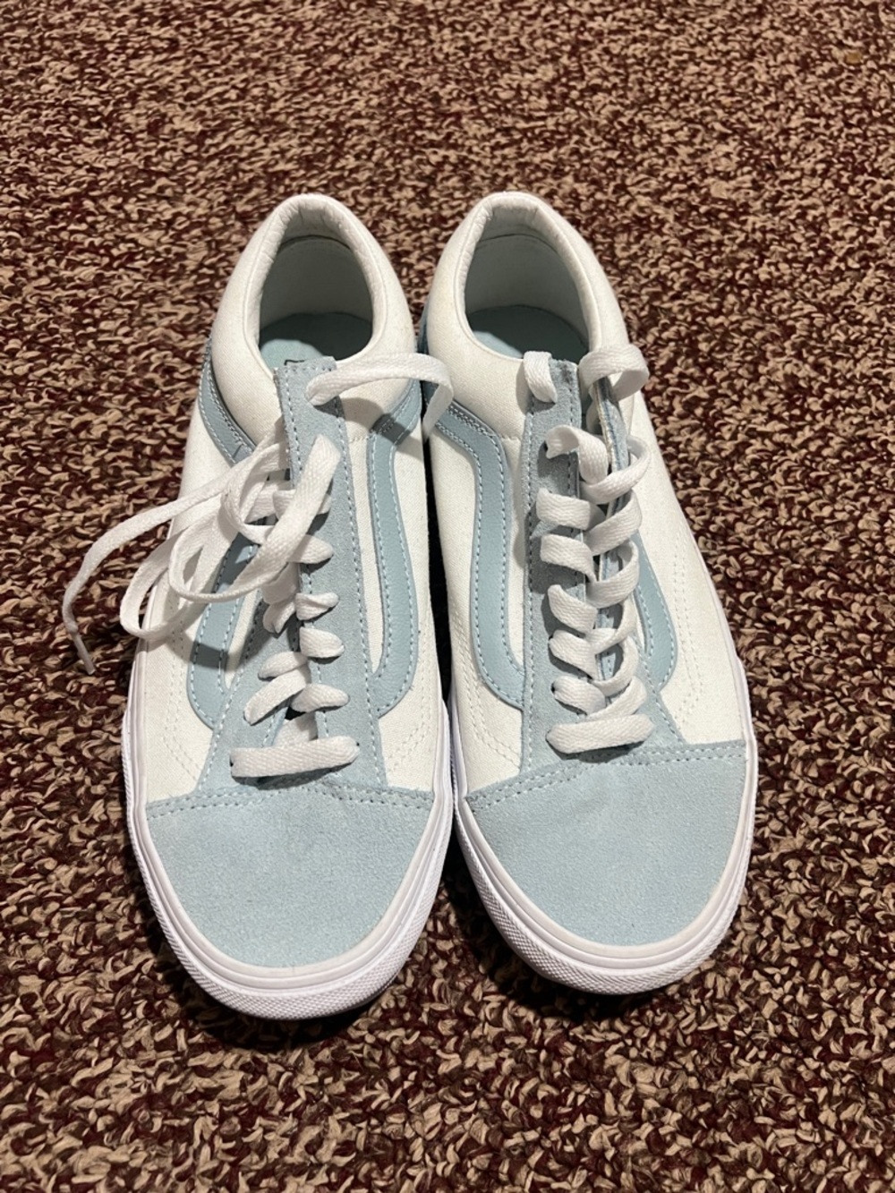 Classic Low-Top Vans in Light Blue and White
